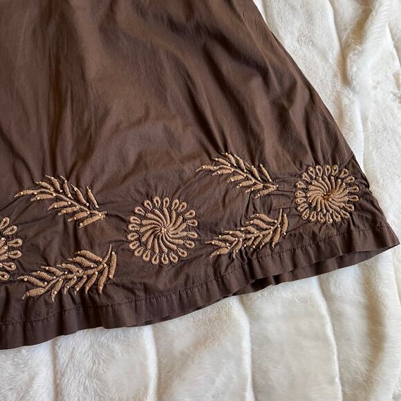 Vintage Y2K Brown Floral Embroidered Low Rise Skirt size 8 Whimsygoth - Picture 4 of 9